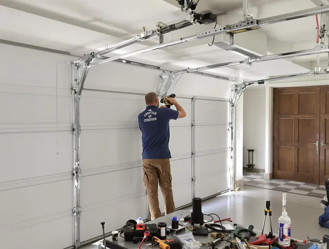 Ravenna Garage Door Repair certified technician performing precision garage door repair in Ravenna