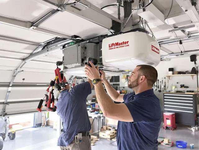 Ravenna Garage Door Repair technician performing advanced diagnostics on garage opener in Ravenna